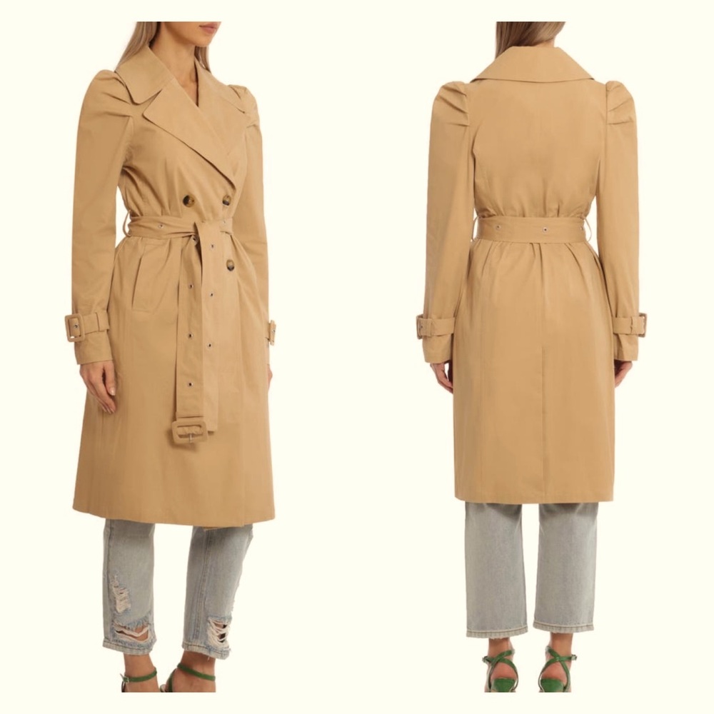 Ave Les Filles puff shoulder trench coat